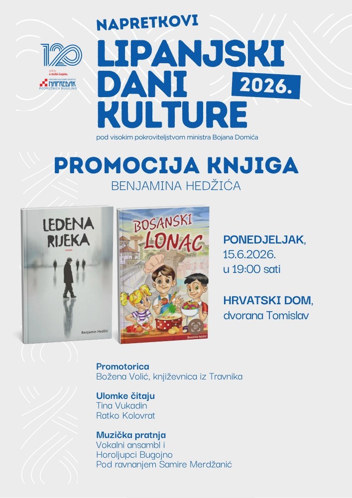 „Napretkovi lipanjski dani kulture 2026.“ donose bogat program u Bugojnu