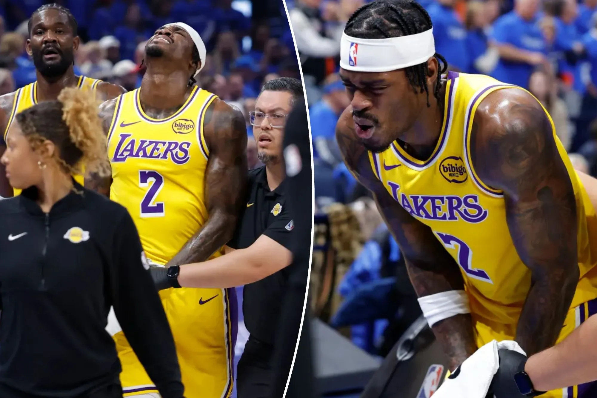 Jarred Vanderbilt leaves Game 1 of Lakers-Thunder with finger injury
