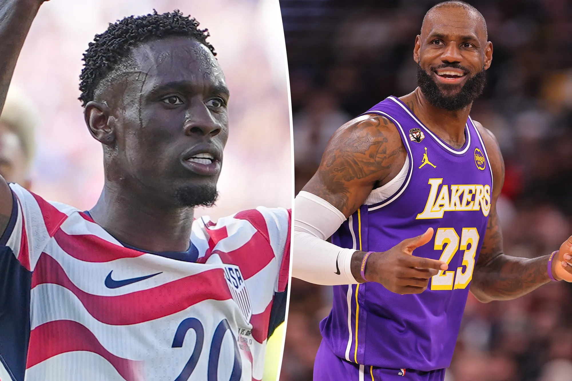 LeBron James reacts to Folarin Balogun’s celebration in World Cup knockout game