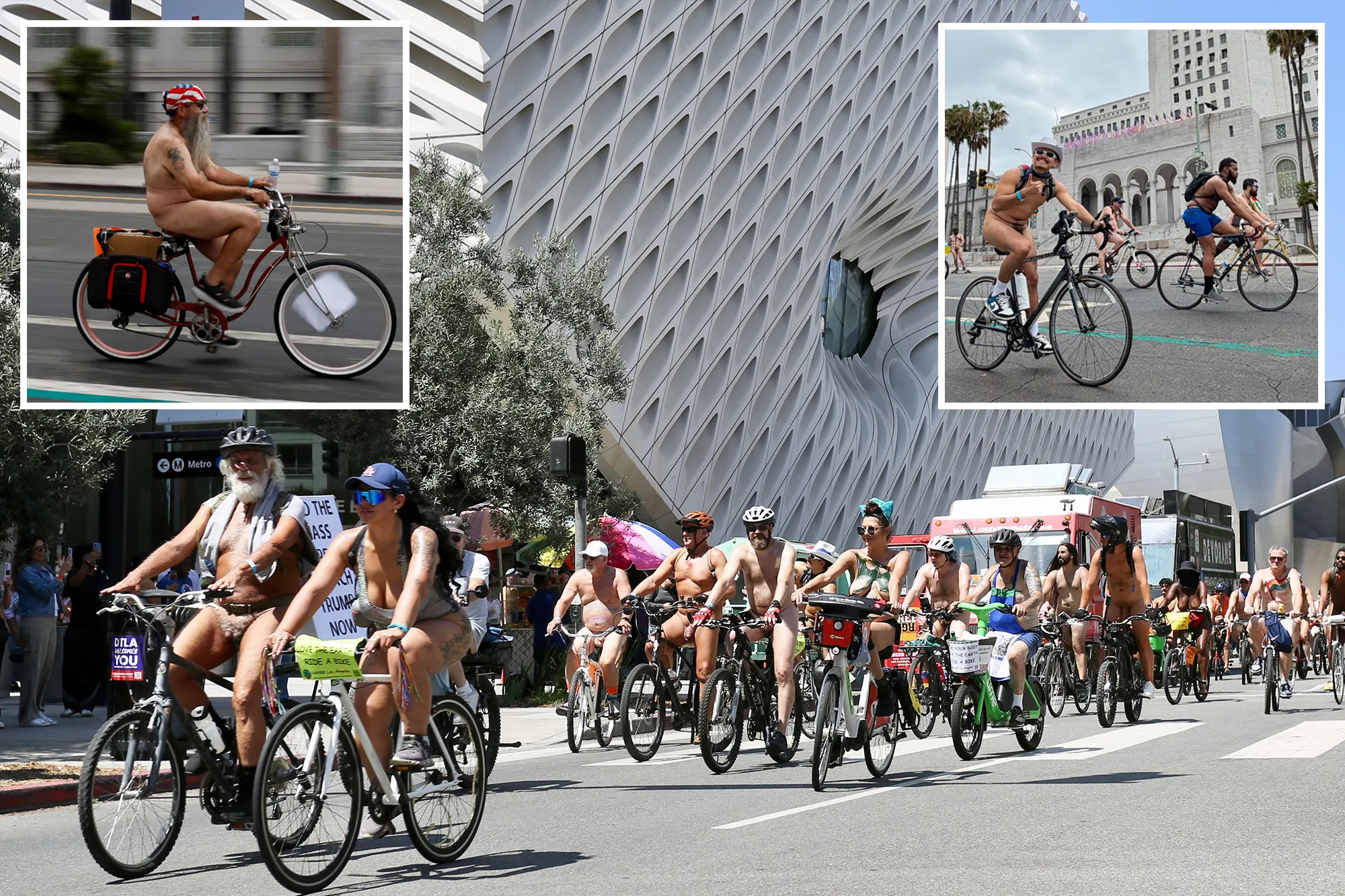 Bikers in the buff take to LA streets for World Naked Bike Ride