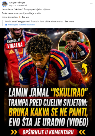 Lamine Yamal nije ignorirao Trumpa tijekom dodjele medalja