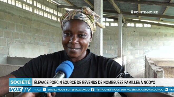 Famille soutenue par l’élevage porcin à Ngoyo