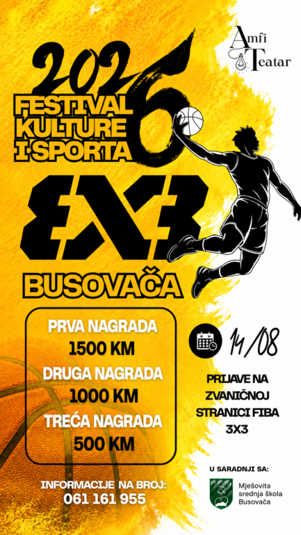 Sutra svi na basket: Busovača prvi put domaćin službenog FIBA 3×3 turnira