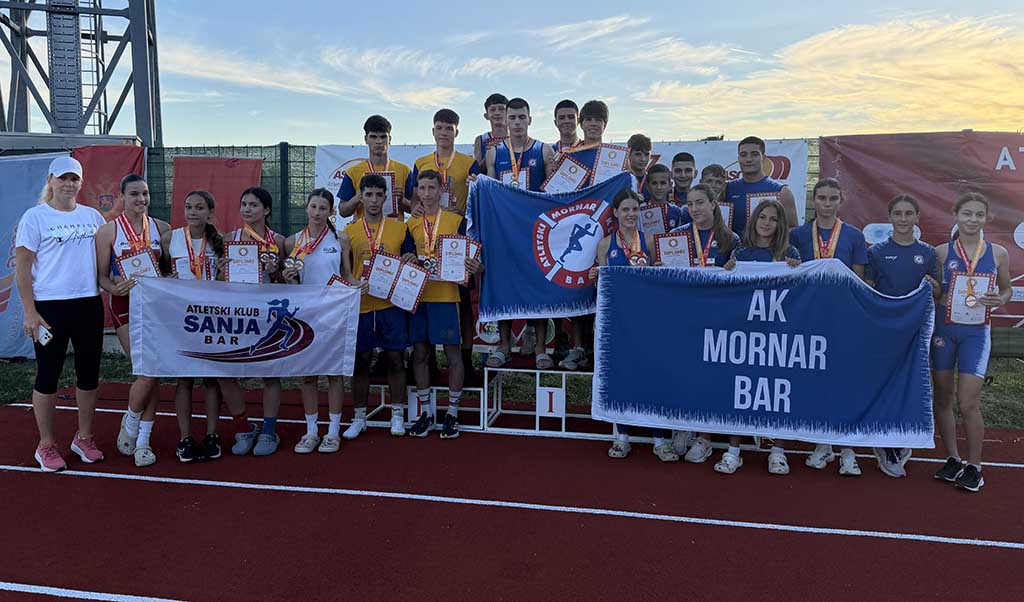 Prvi dan 33. Pojedinačnog prvenstva Crne Gore za mlađe juniore/ke: Najviše medalja za AK Mornar