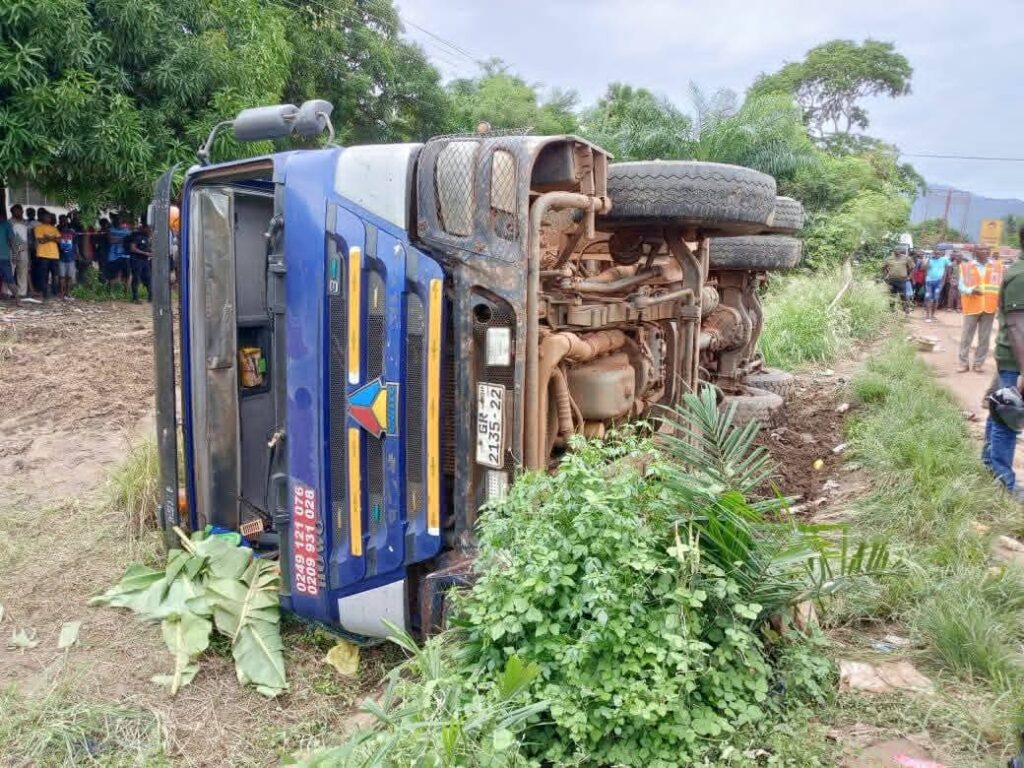 Tragedy at Senchi: Two crushed to death as tipper truck somersaults near market