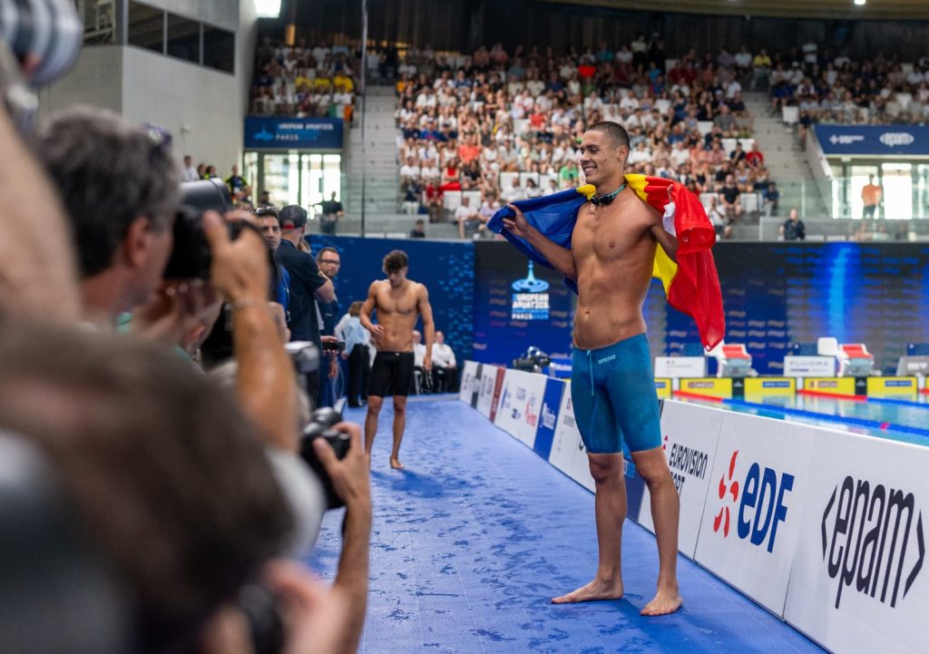 VIDEO | David Popovici, rege pentru a treia oară la Paris: aur și record al competiției la 100 m liber