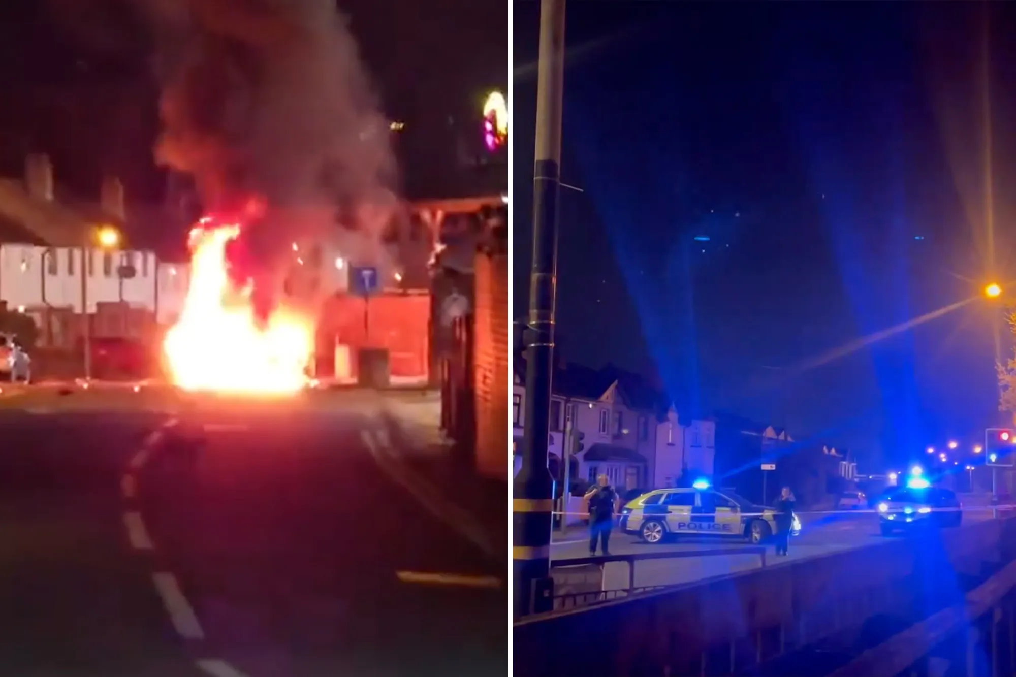 ‘Major security alert’ in Northern Ireland as car explodes outside police station