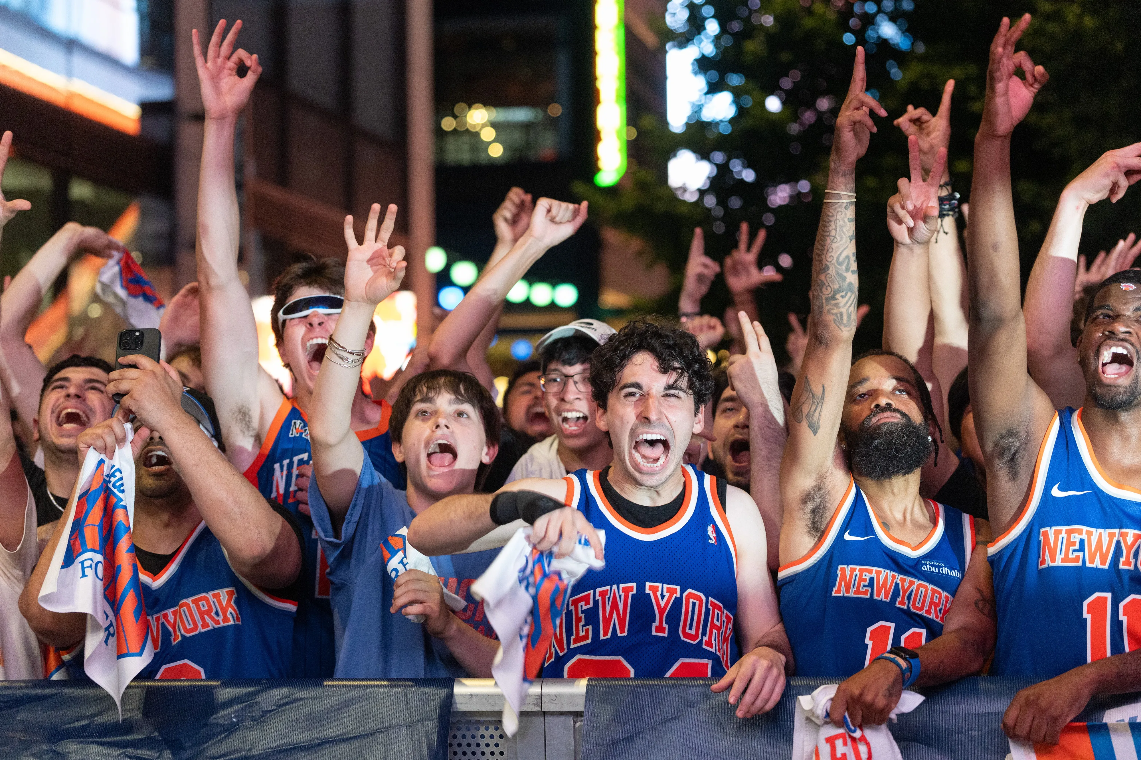Knicks fans commence celebration of  NBA Finals win with jam-packed street party