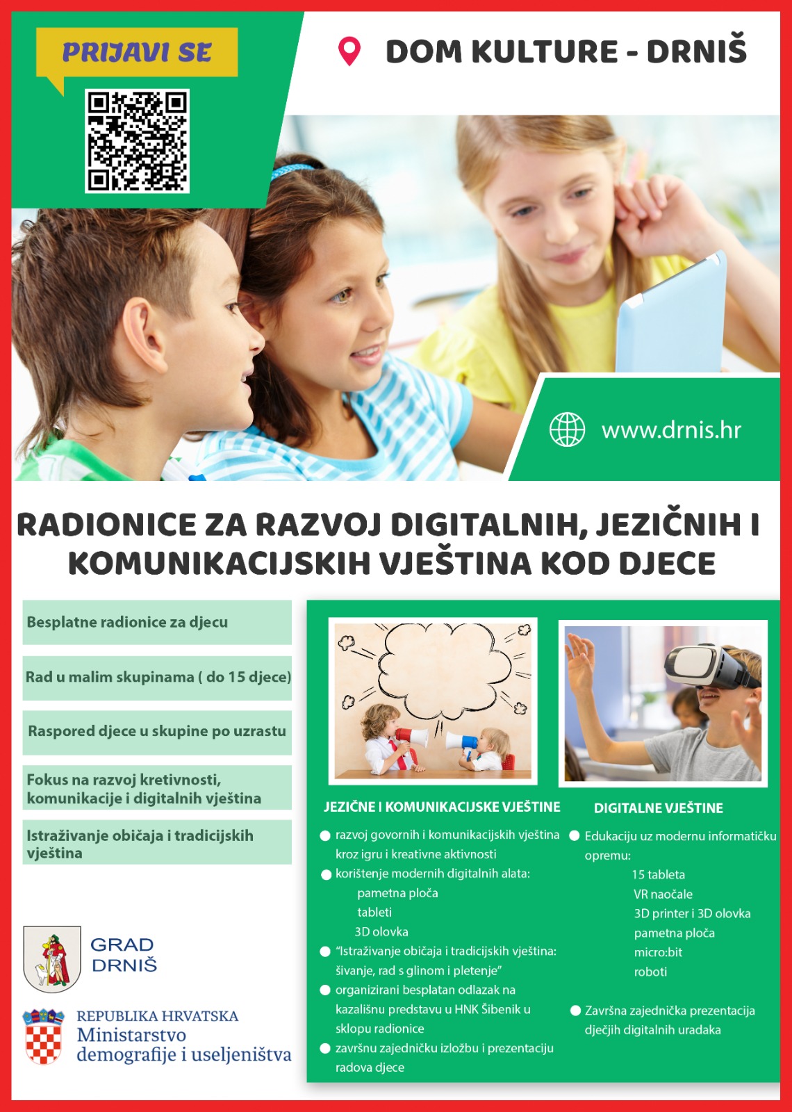 U Drnišu besplatne edukativne radionice za djecu