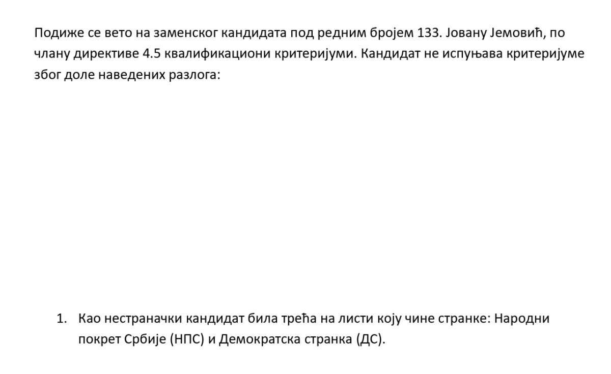 (ФОТО) НОВА ИМЕНА НА СПИСКУ ЗА ВЕТО Испливали папири блокадера о кандидатима који стоје „на ивици провалије“