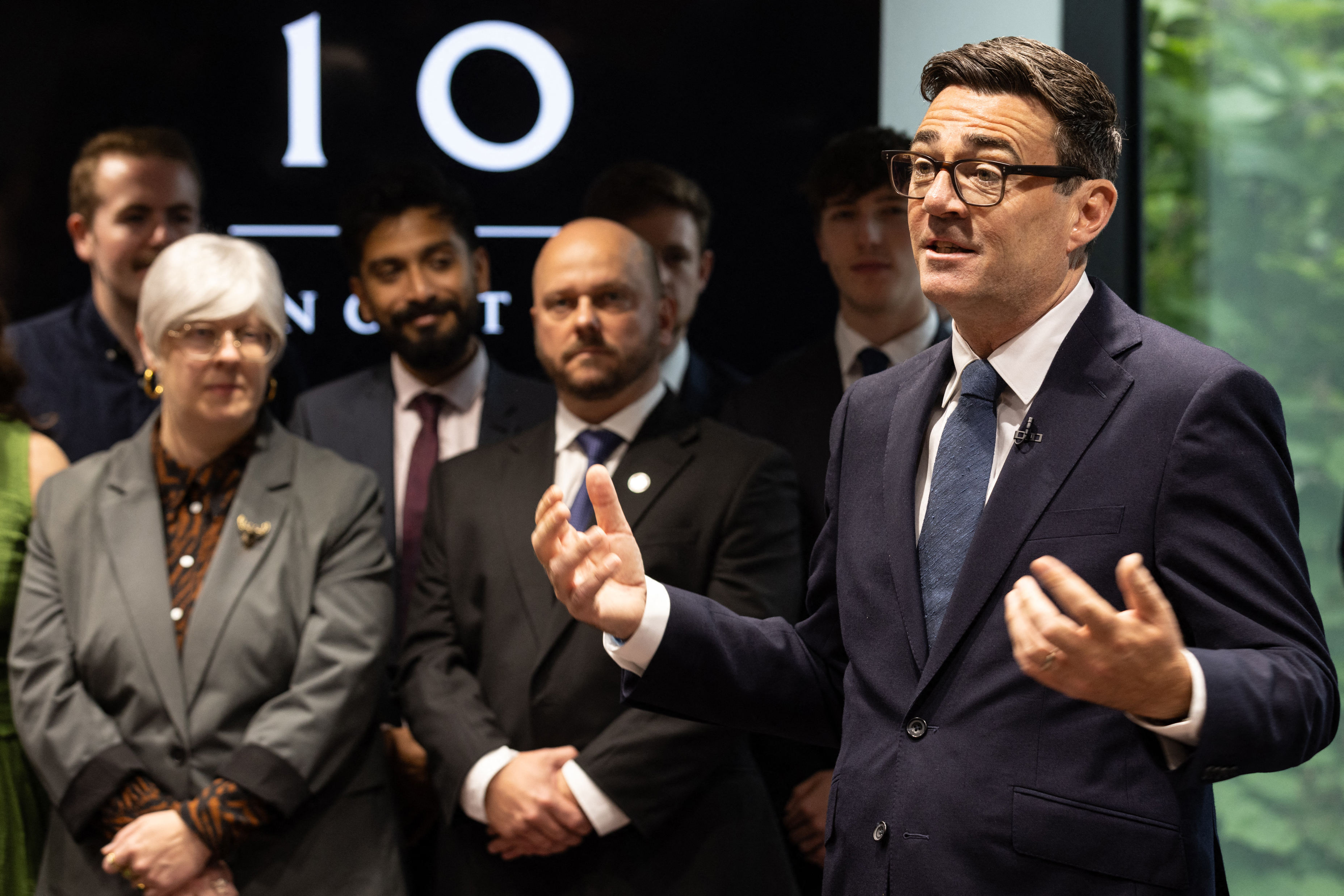 Andy Burnham works for 1st time as British PM out of Manchester office