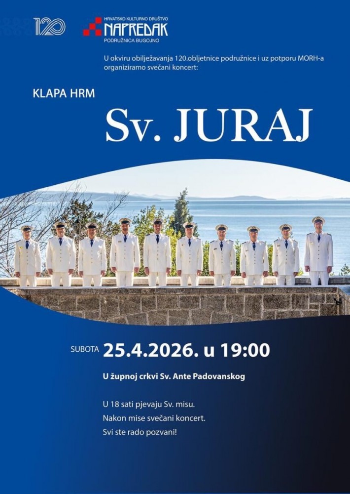 120 godina HKD Napretka - Bugojno: Svečani koncert klape HRM „Sv. Juraj“