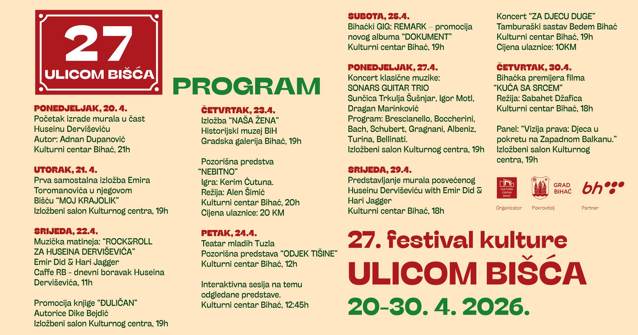 Izradom murala s likom preminulog pisca Huseina Derviševića, danas počinje manifestacija “Ulicom Bišća”