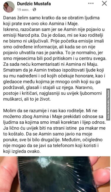 “Da se Asmin javio na moje poruke, sve bi bilo drugačije“: Mustafa pokazao razbijeni telefon nakon haosa s Majom