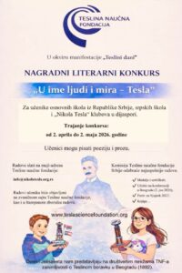 Raspisan nagradni literarni konkurs za učenike osnovnih škola „U ime ljudi i mira – Tesla“