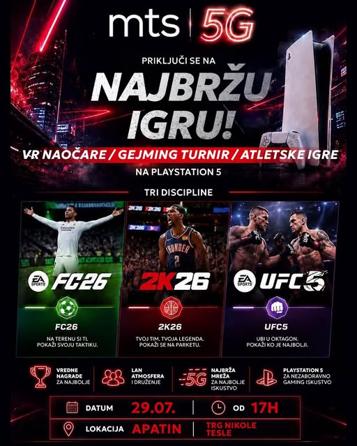 APATIN DOMAĆIN GEJMING TURNIRA NA TRGU NIKOLE TESLE