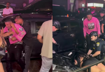 (VIDEO) Sevale pesnice, čupale se za kosu, policija prskala biber-sprej: Haos ispred restorana, žene se tukle pred gomilom ljudi - jedna završila preko policijskih bicikala