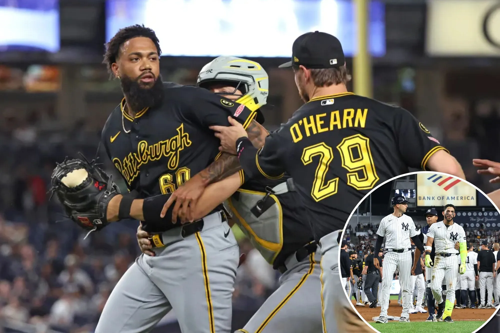 Jose Caballero, Dennis Santana spark Yankees-Pirates scuffle as benches clear