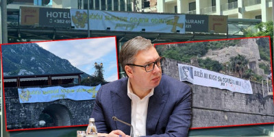 Jeziv doček za Vučića! Osvanuo sraman transparent u Kotoru: Pogledajte šta kače radnici komunalne službe (FOTO)