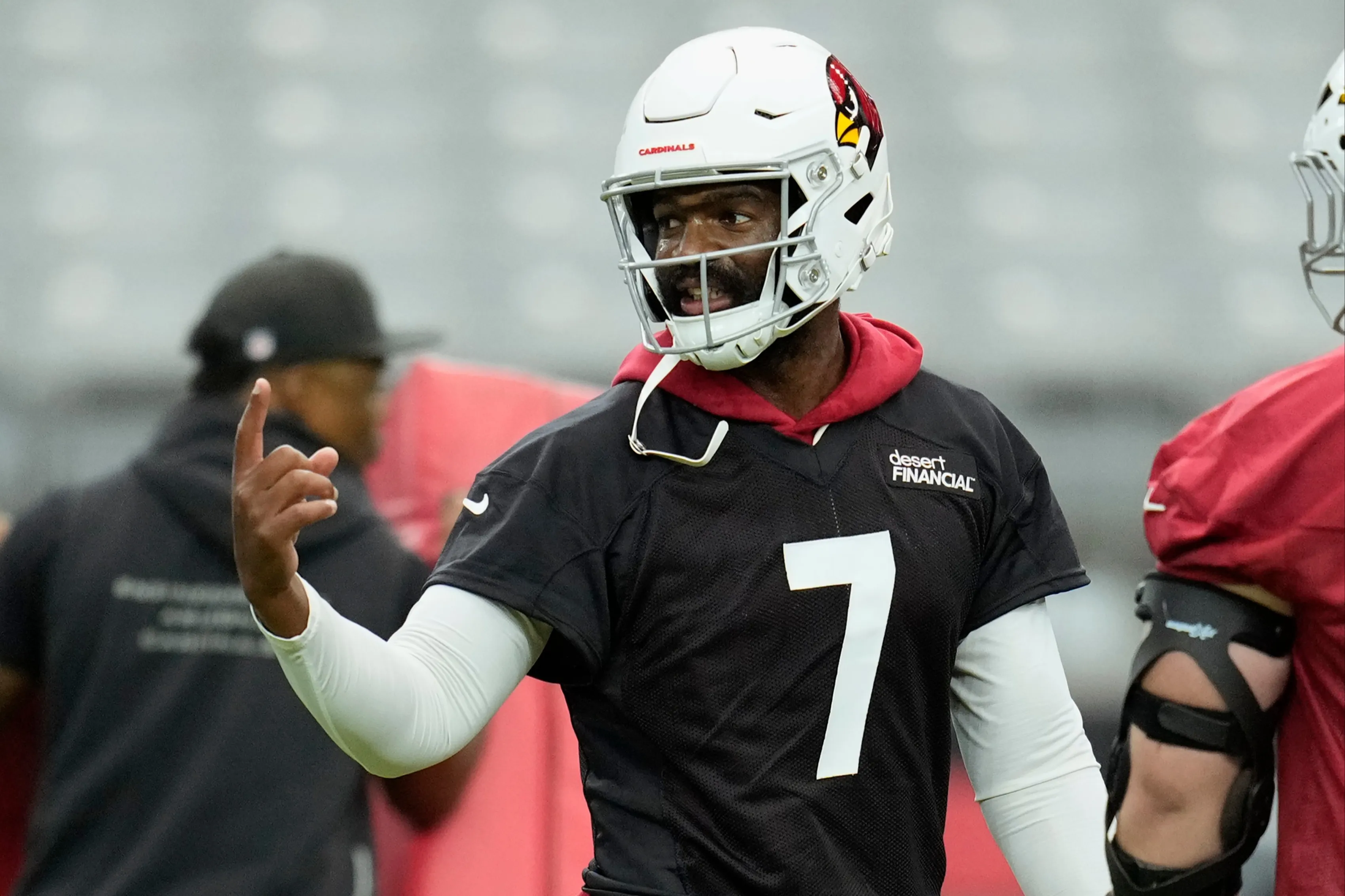 Jacoby Brissett participates in practice as Cardinals contract questions continue to swirl