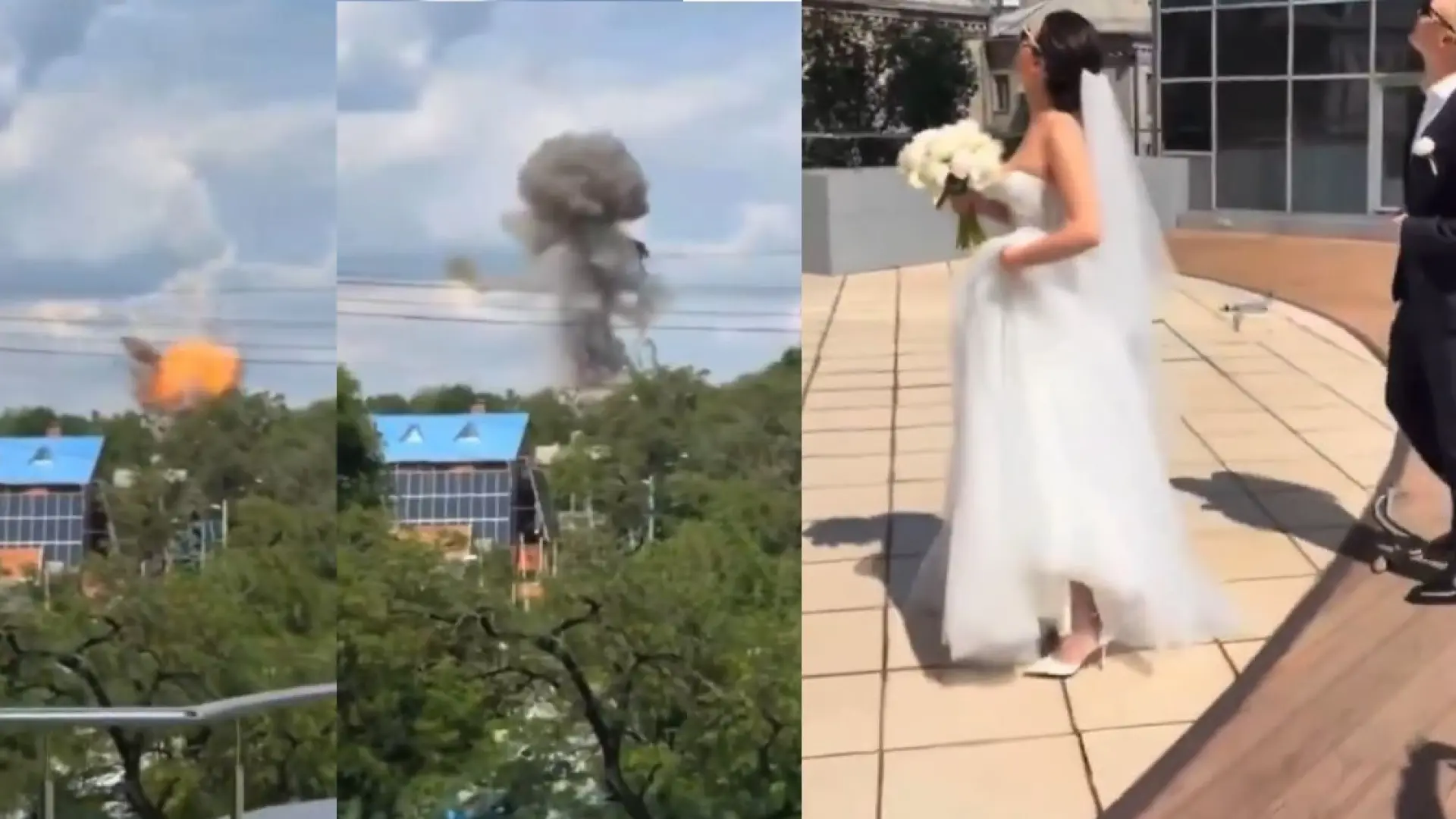 Un dron ruso explota junto a unos novios cuando se hacían fotos en Ucrania 