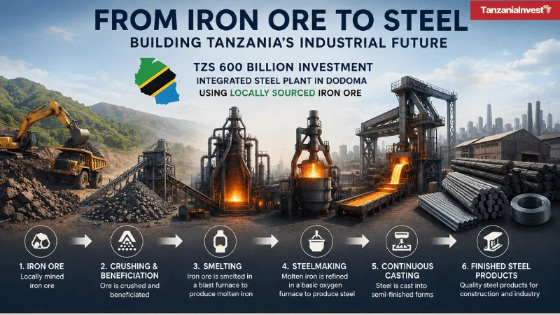 TZS 600 Billion Steel Plant Using Local Iron Ore to Be Developed in Dodoma, Work Starts in July 2026
