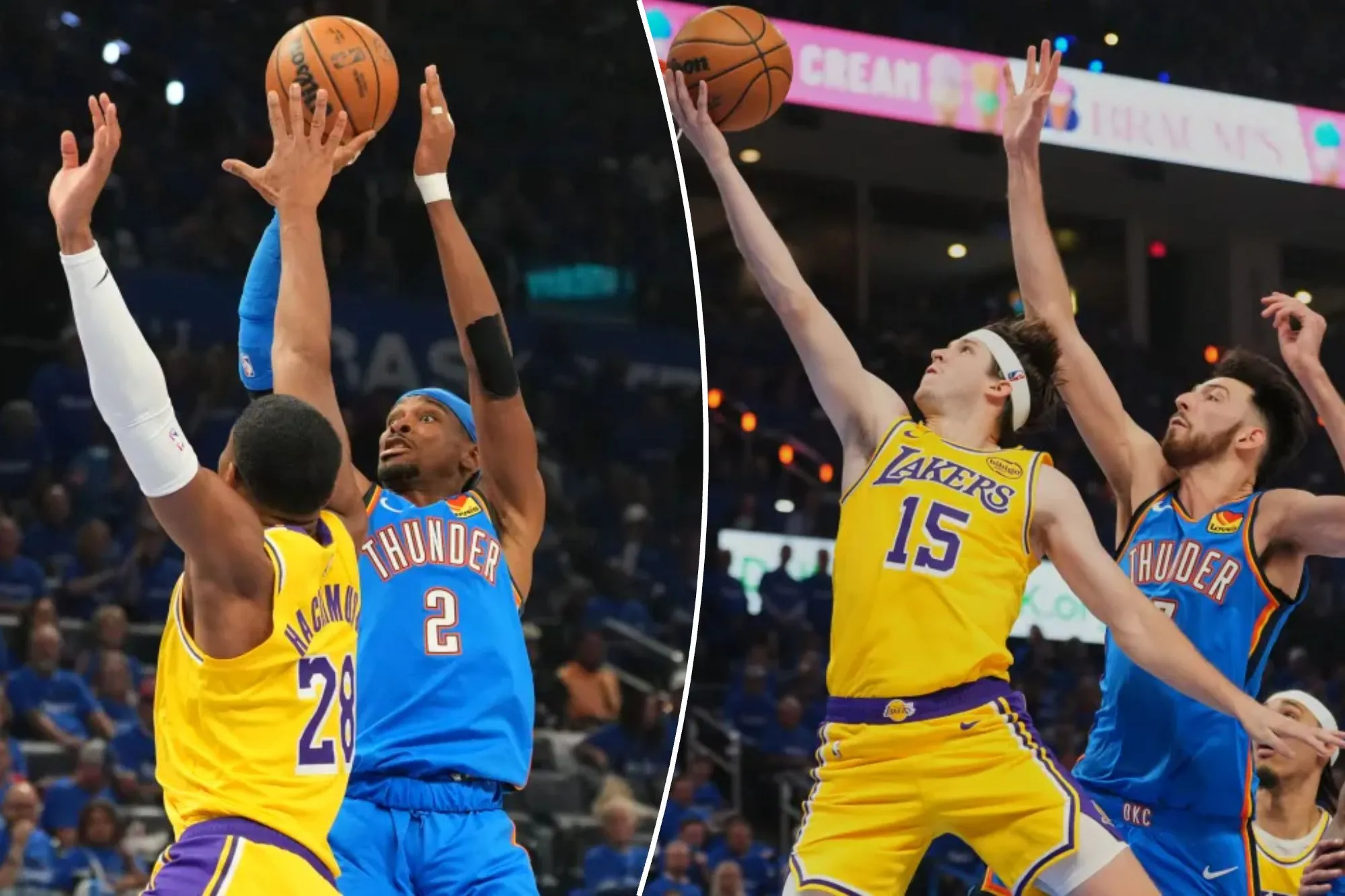 Lakers struggle offensively in Game 1 loss to Thunder