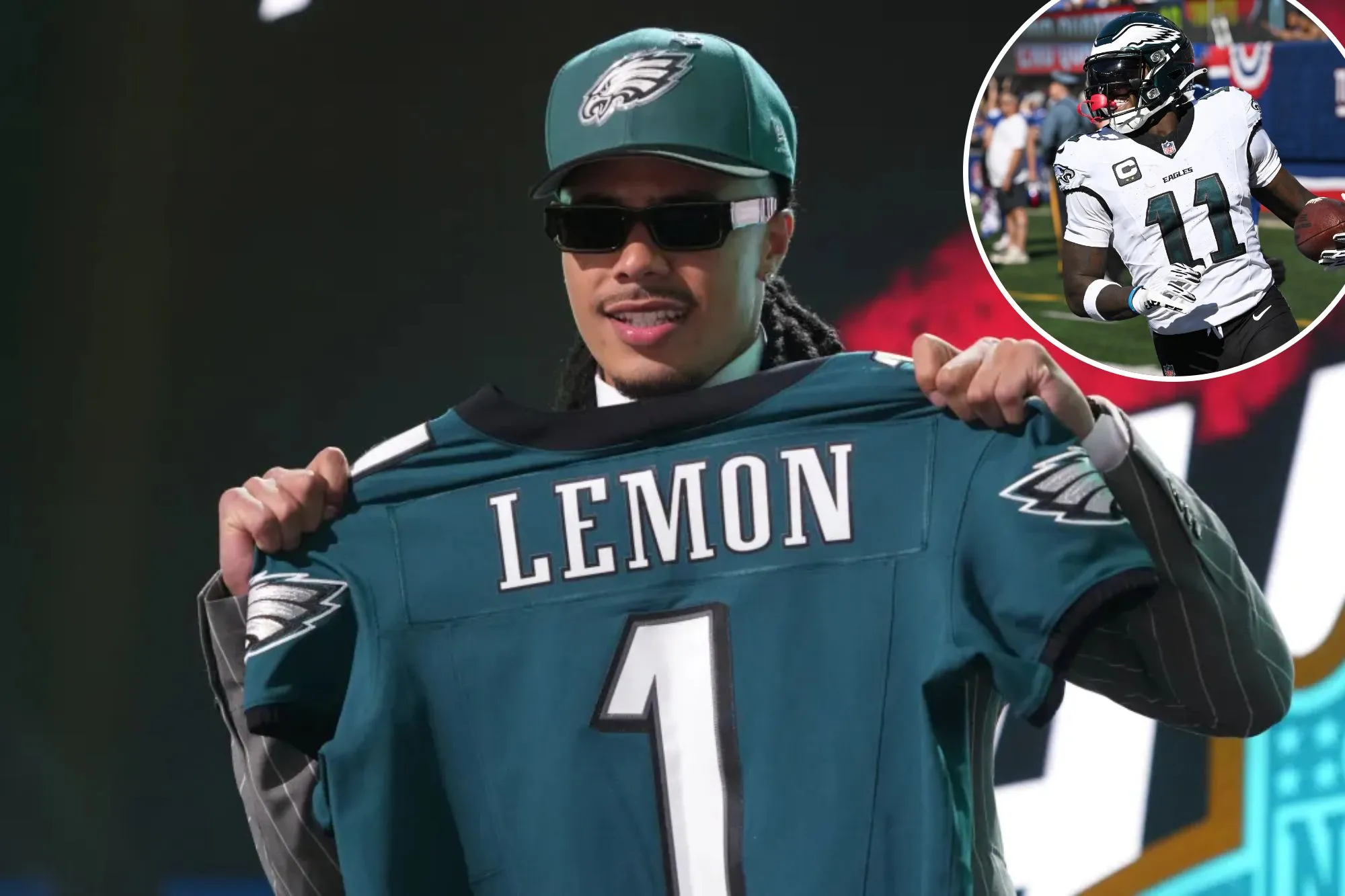 Eagles trade up for Makai Lemon in 2026 NFL Draft with A.J. Brown trade speculation rampant