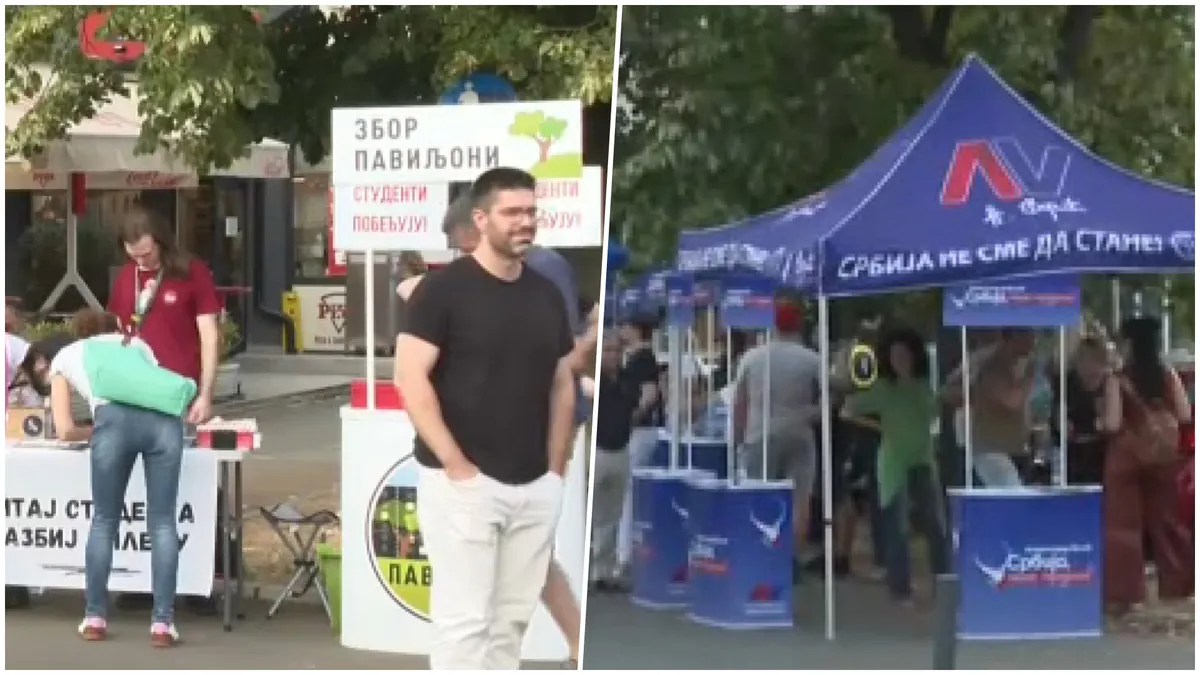 (VIDEO) Akcija i kontra-akcija na Novom Beogradu: Naprednjaci postavili štandove prekoputa studentskog događaja