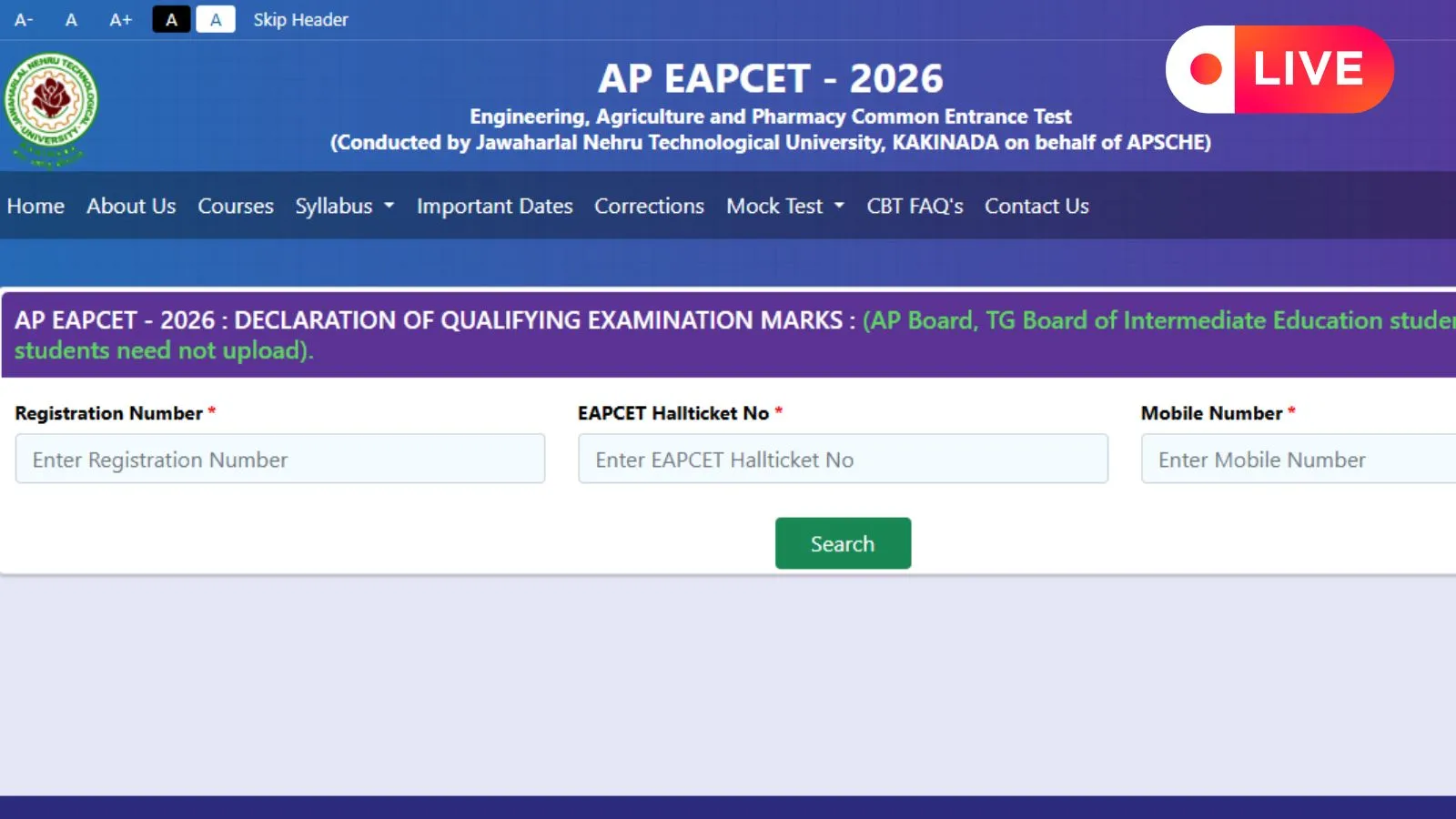 AP EAMCET Results 2026 Live Updates: Over 1.83 lakh students improved their performance in Inter Supply results