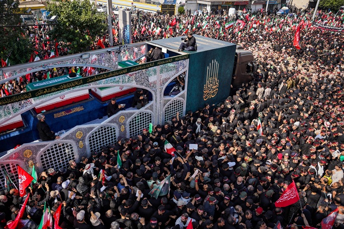 Huge crowds attend funeral procession of Iran's late leader in Tehran