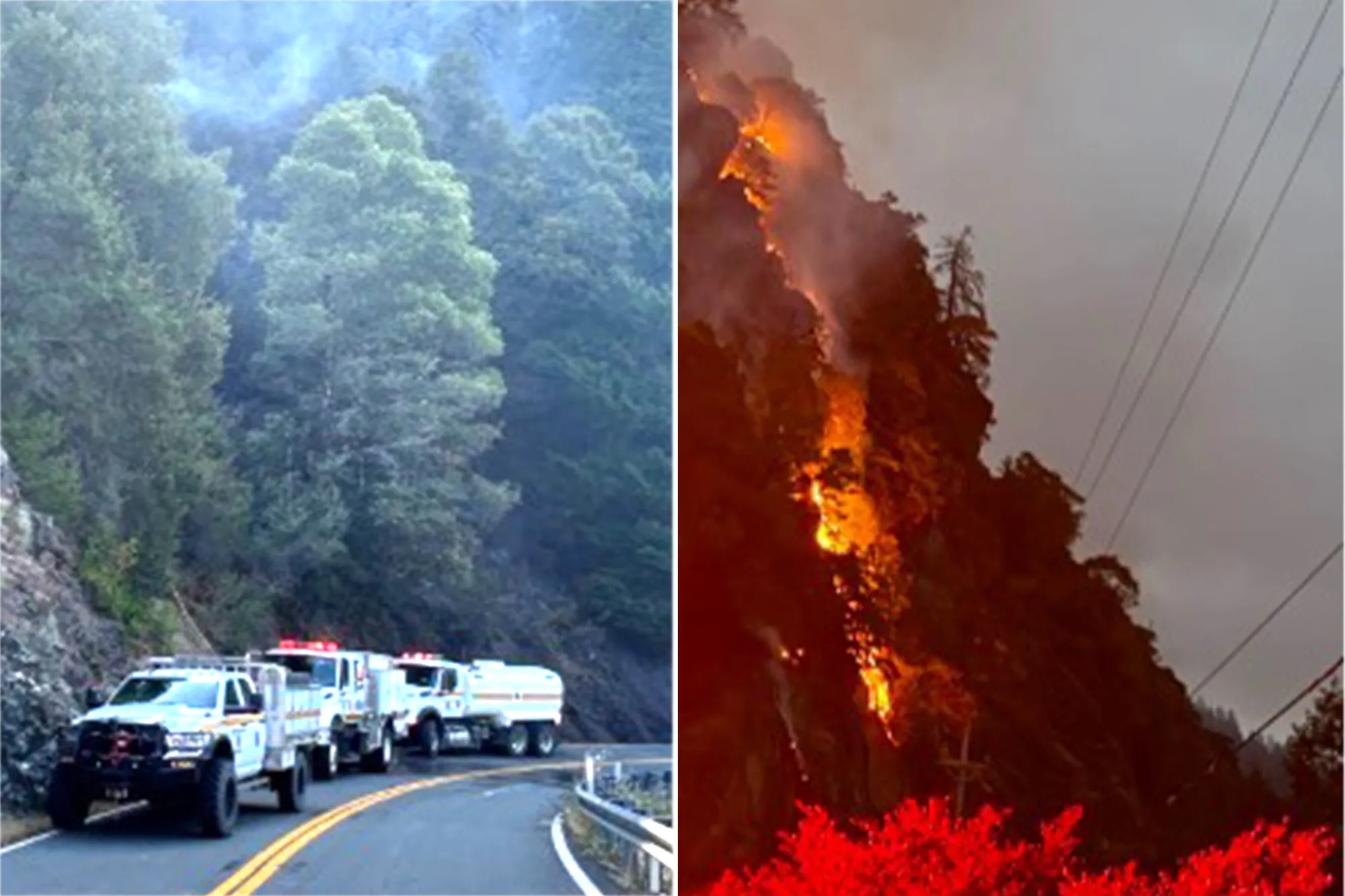 Evacuation warnings as wall of flames challenges NorCal fire crews