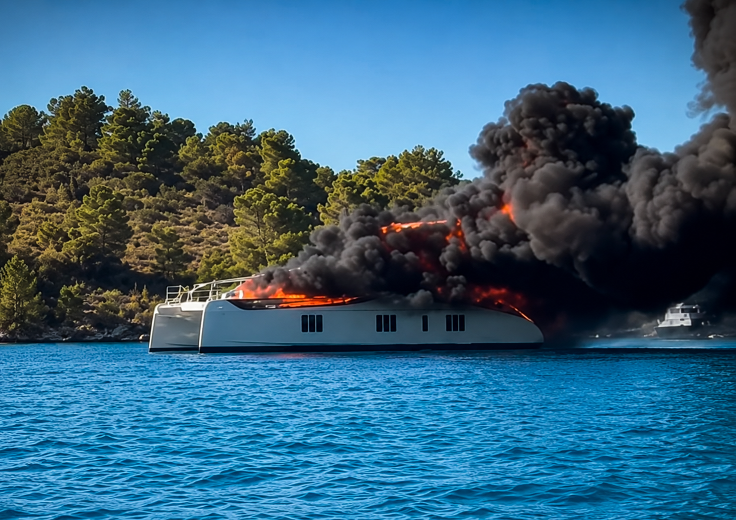 [VIDEO] Vatra ‘progutala’ brod u uvali Tiha na Hvaru!