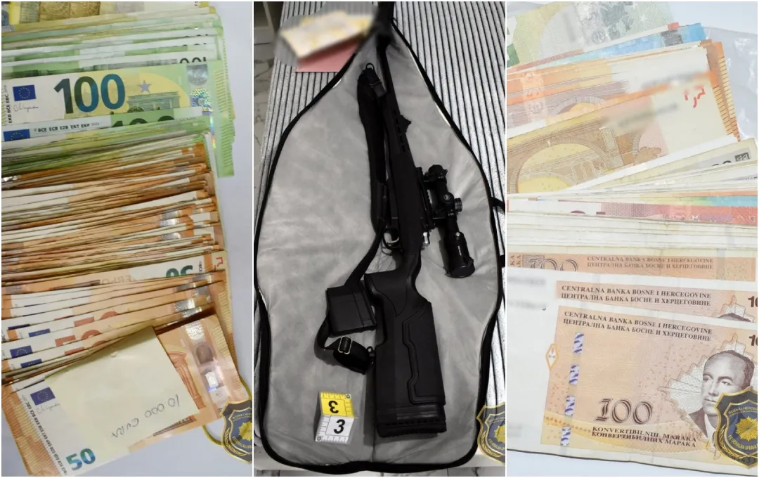 FUP vršio pretrese u Zenici i Kakanju u okviru istrage Centra za obrazovanje iz Širokog Brijega, pronađeno više od 80.000 KM i snajper