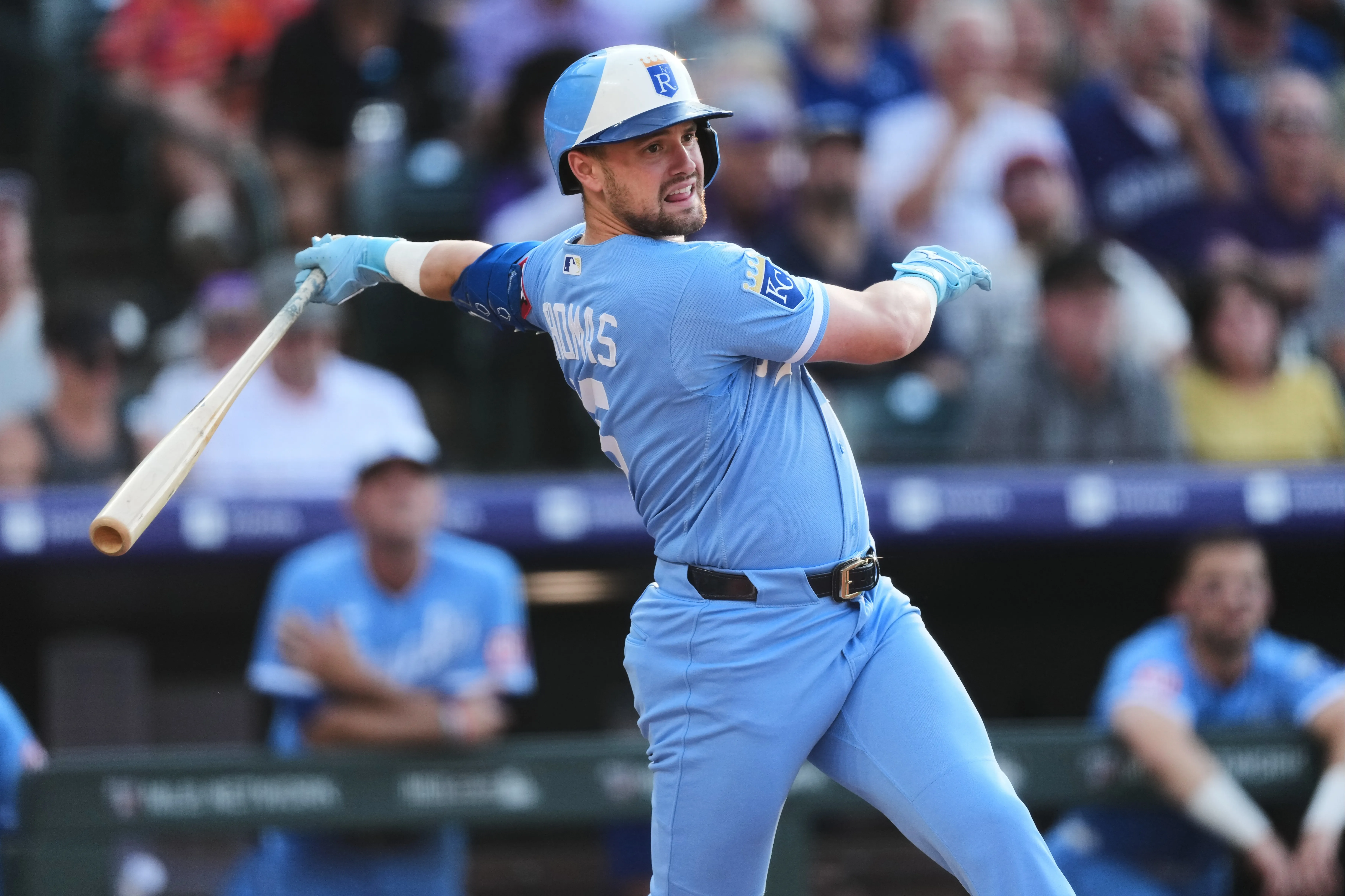 Braves acquiring Lane Thomas from Royals ahead of trade deadline as right-handed bat domino falls