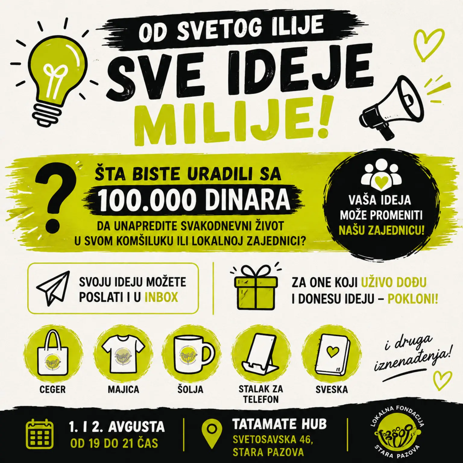 Lokalna fondacija : Predložite kako da 100.000 dinara unapredi vaš komšiluk