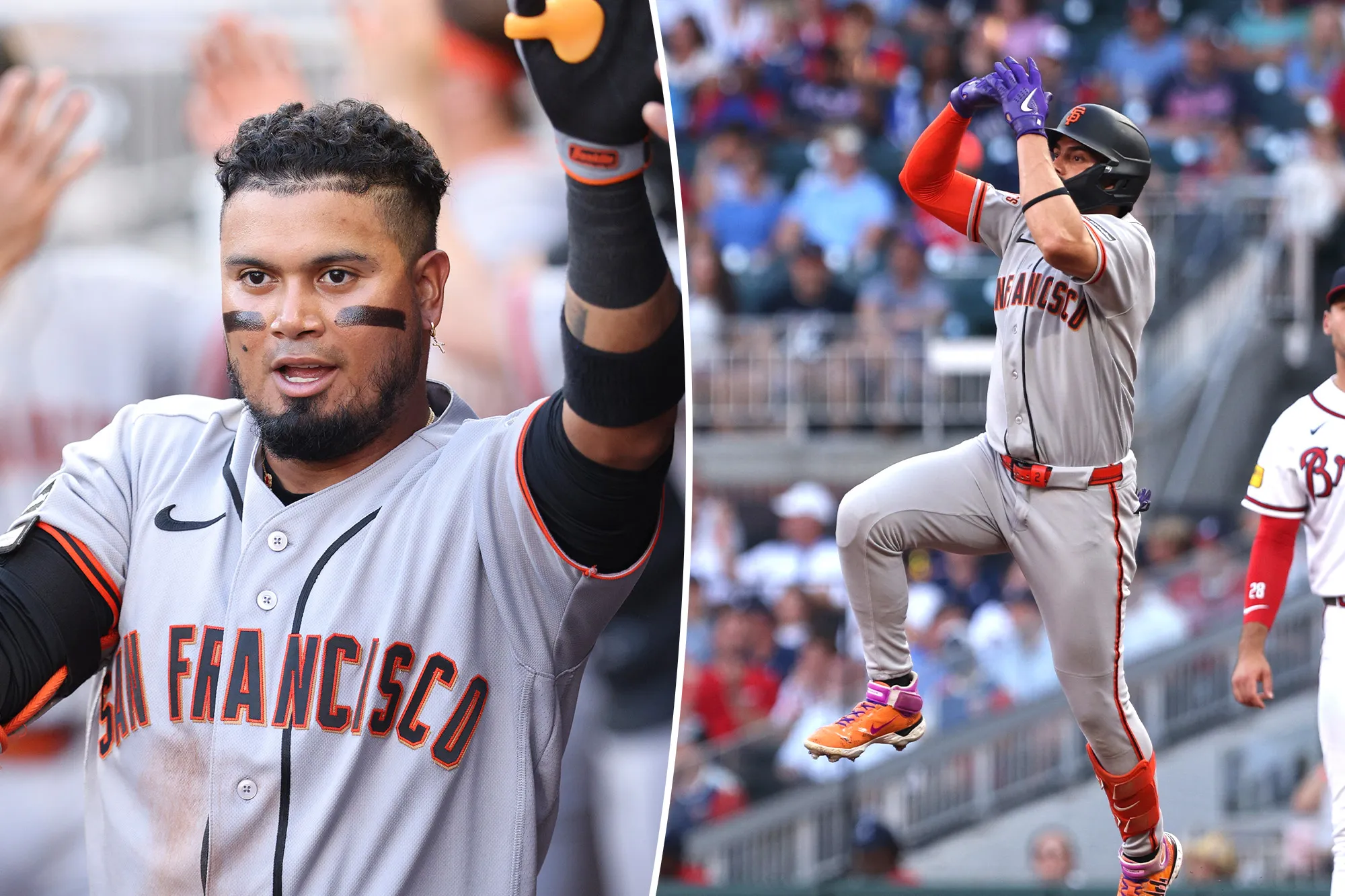 Giants ride power surge to doubleheader sweep over Braves