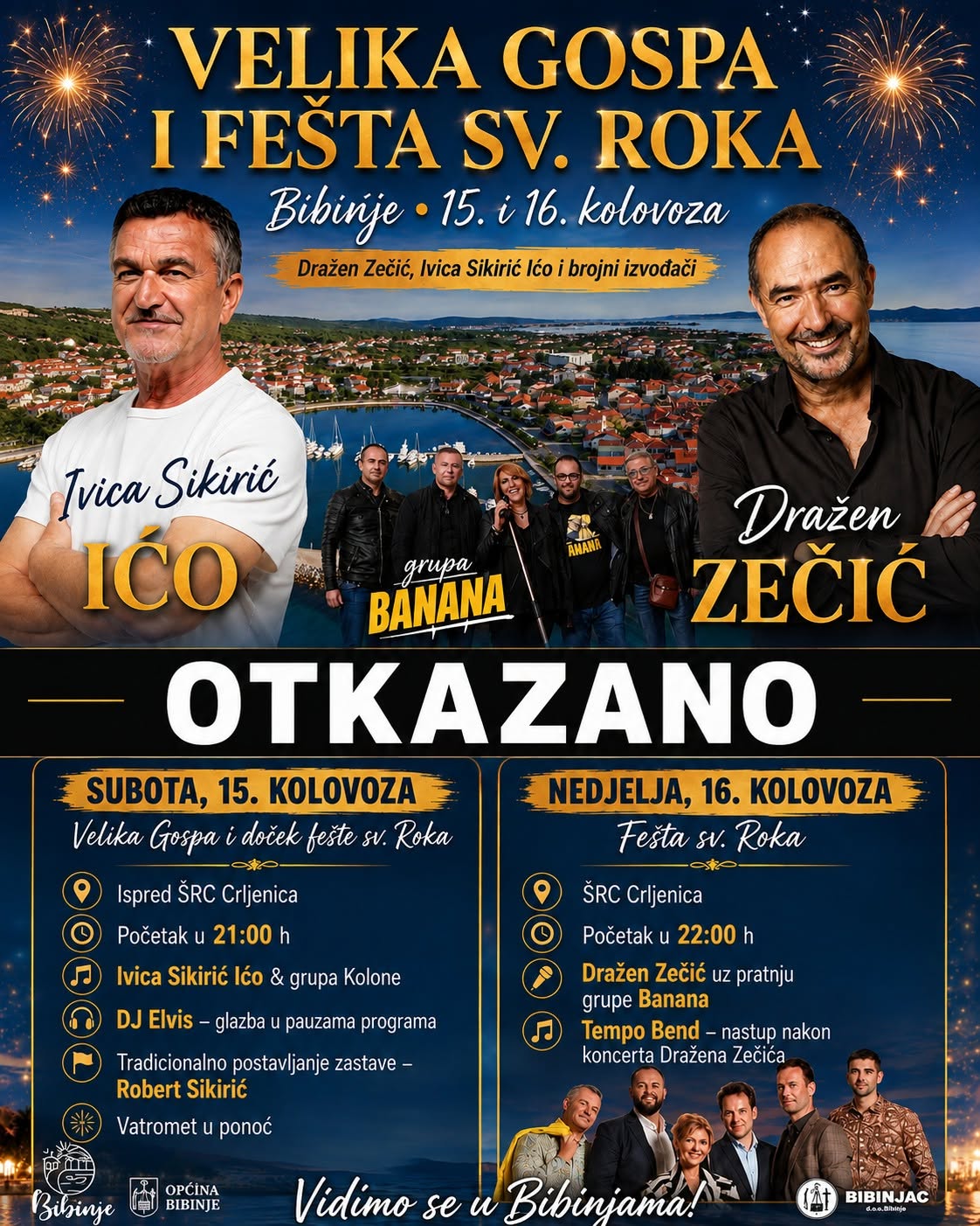 BIBINJE Otkazani zabavni programi