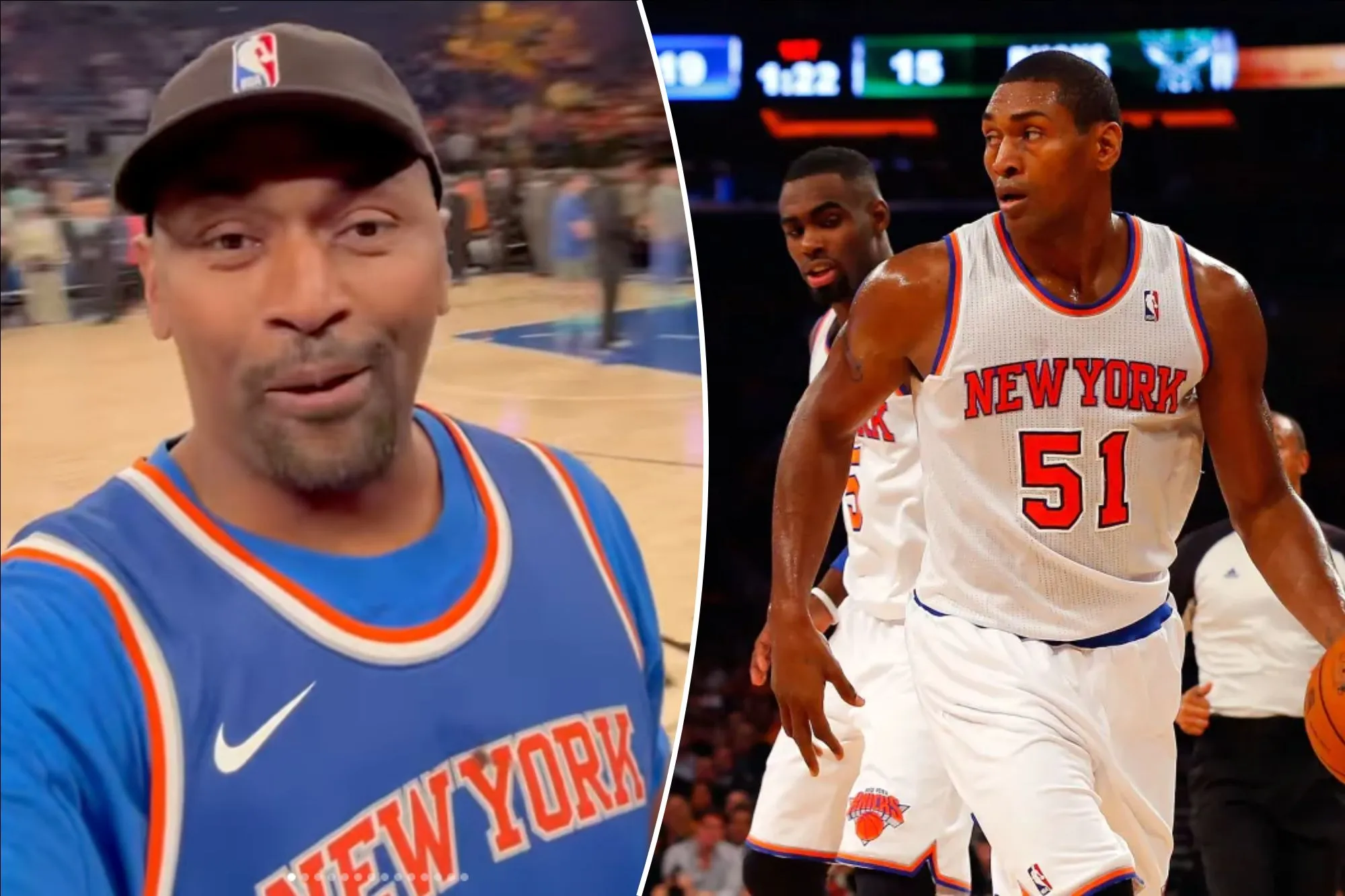 Metta Sandiford-Artest makes rare appearance wearing his own jersey at Knicks-Spurs Game 4