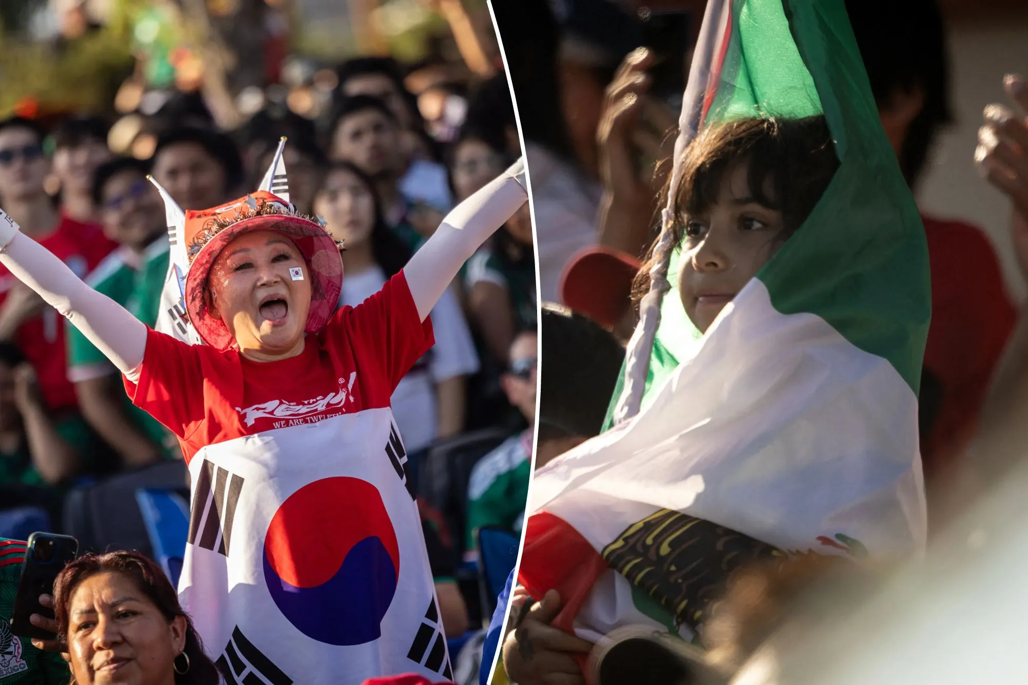 Koreatown packed with fans for Mexico vs South Korea clash