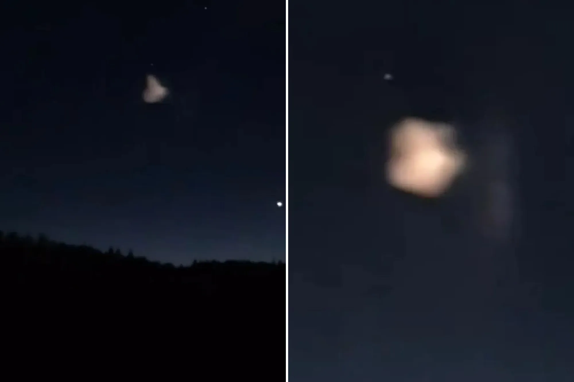Wild cone-shaped UFOs light up Canada skies, sparking panic as experts reveal the source