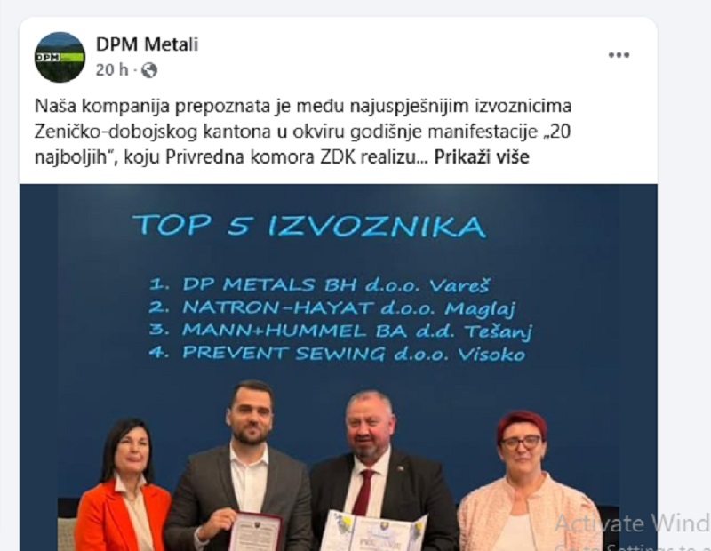 Umjesto istrage, DPM Metali dobijaju priznanja