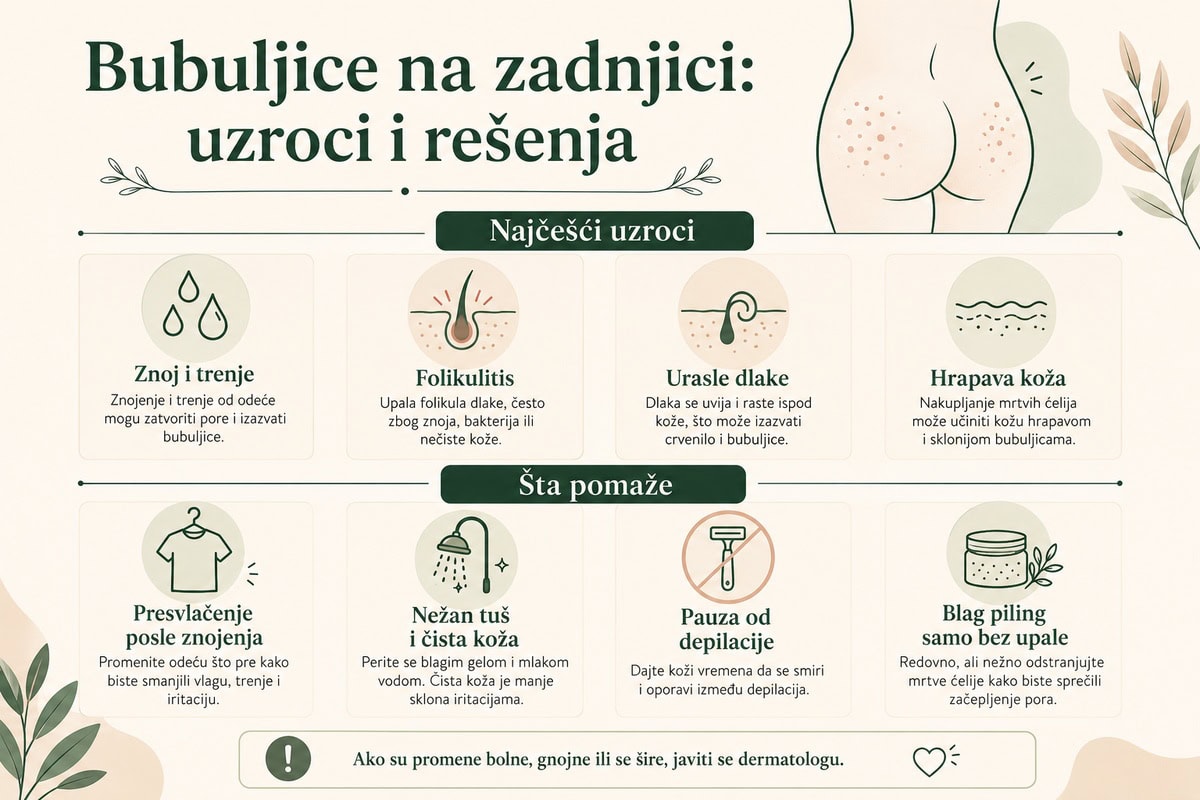 Bubuljice na zadnjici: saveti koji stvarno pomažu