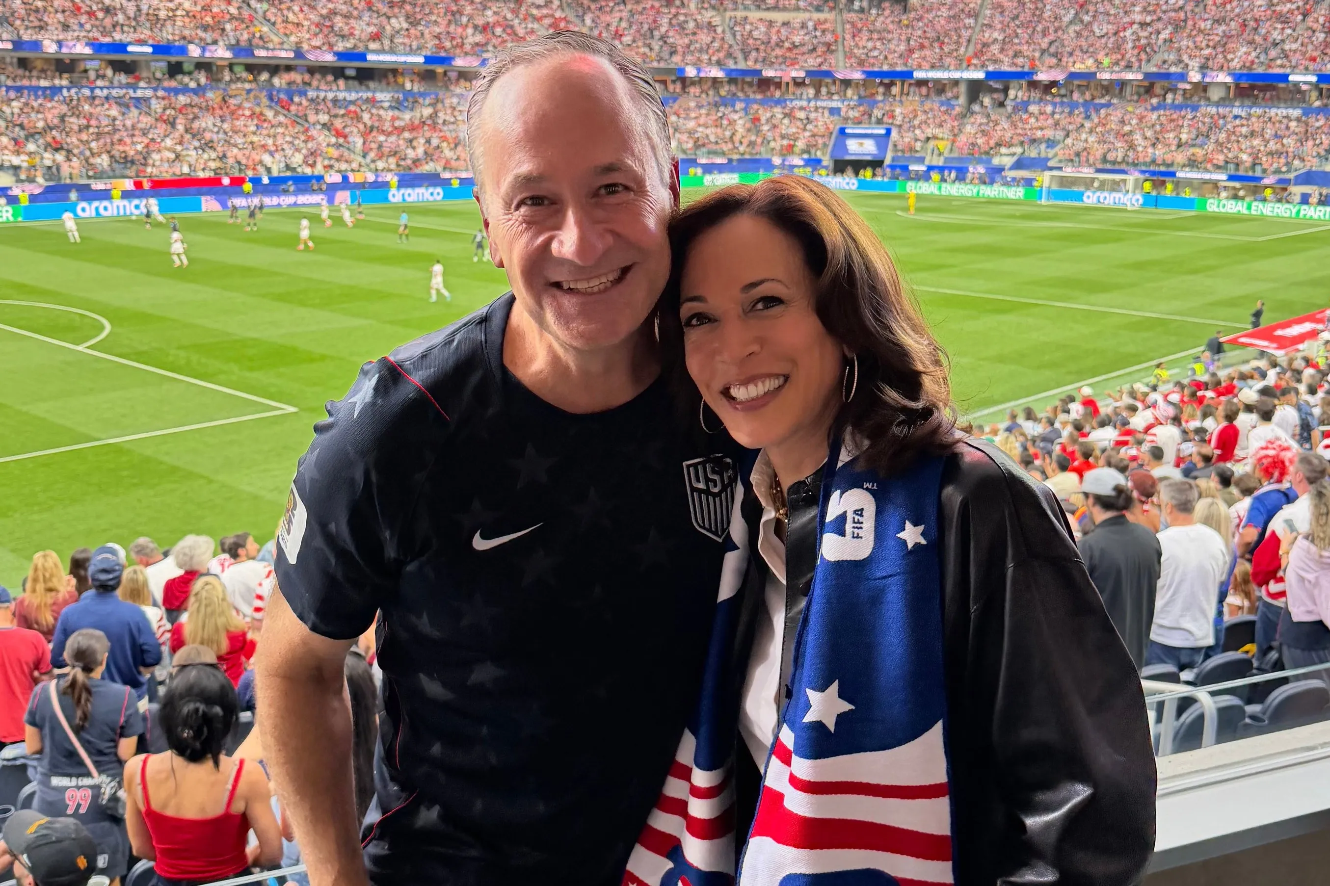 Team USA goes down 2-1 after Kamala Harris’ husband posts photo of ex-Veep at World Cup match