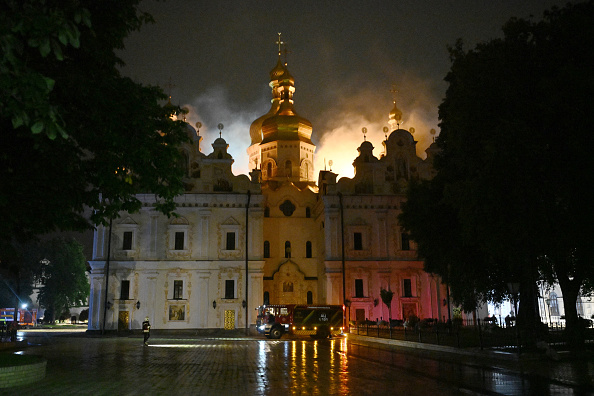 Russian attack sets fire to centuries-old religious site in Kyiv, kills rescuers in Kharkiv