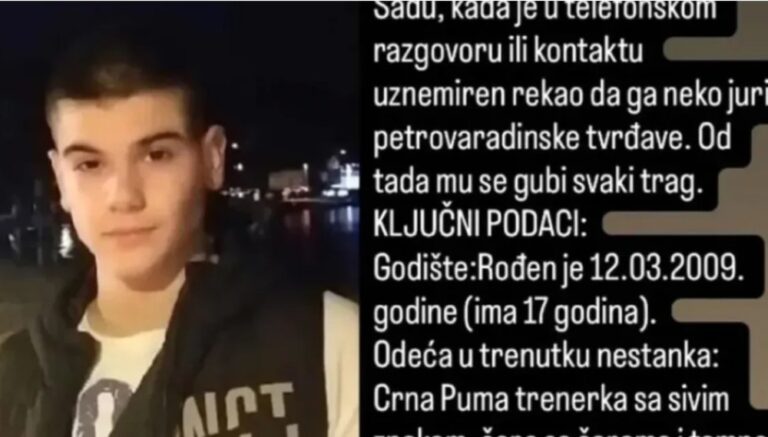 Da li ste ga vidjeli? Marko nestao nakon paničnog poziva: “Neko me juri…”