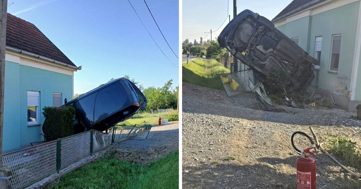FOTO Pogledajte gdje je završio auto nakon nesreće. Vozačica sama izašla iz vozila