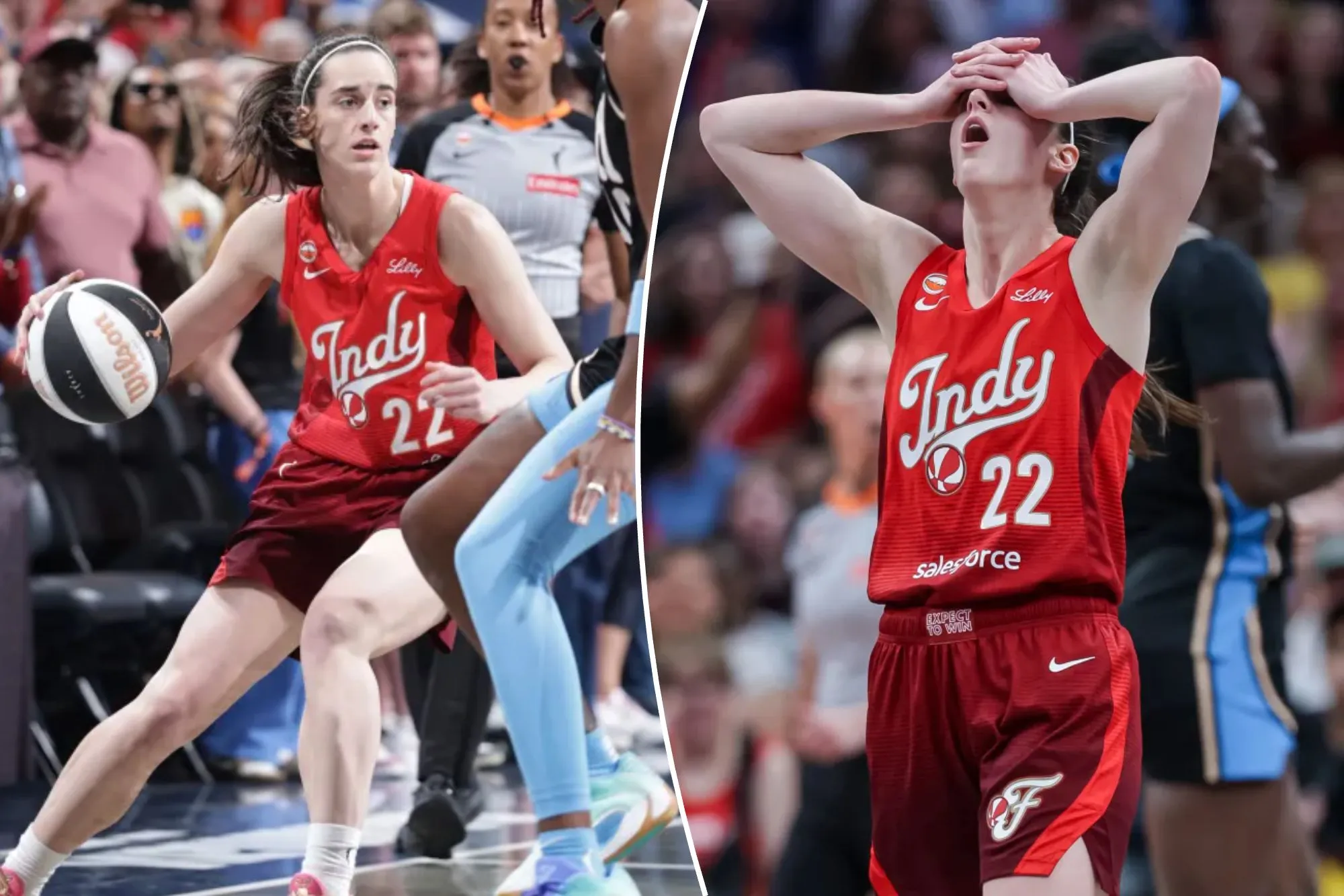 Caitlin Clark leaves game to throw up — and then returns to help Fever to win