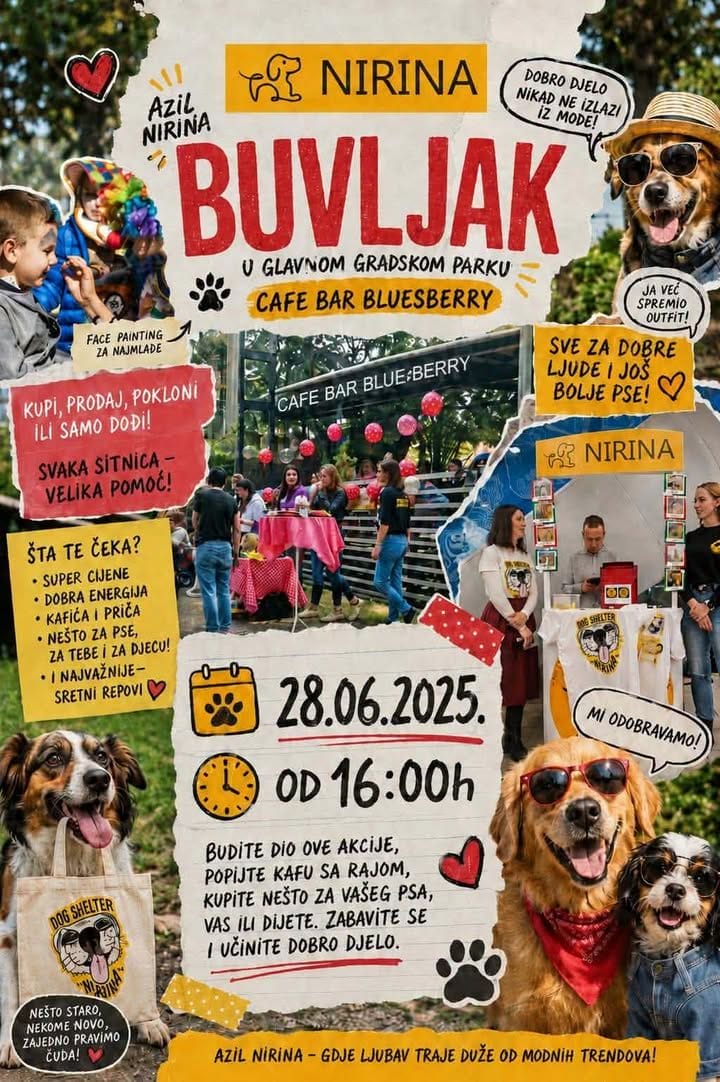 Nirina buvljak u Tuzli: Kupovinom i druženjem pomozite psima iz azila