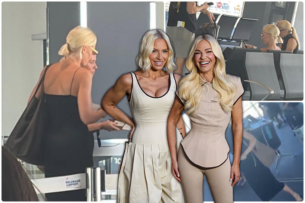 NATAŠA I KRISTINA BEKVALAC BEZ TRUNKE ŠMINKE NA AERODROMU! Poznate sestre krenule na luks odmor, evo koji muškarac im pravi društvo - KURIR PAPARACO